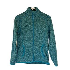 Eddie Bauer Women's Size Small Heather Turquoise Full Zip Sweater Jacket